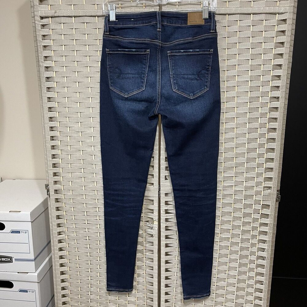 American Eagle HI-RISE JEGGING Jeans Women's 4R Blue Dark Wash Stretch Denim - Picture 2 of 11